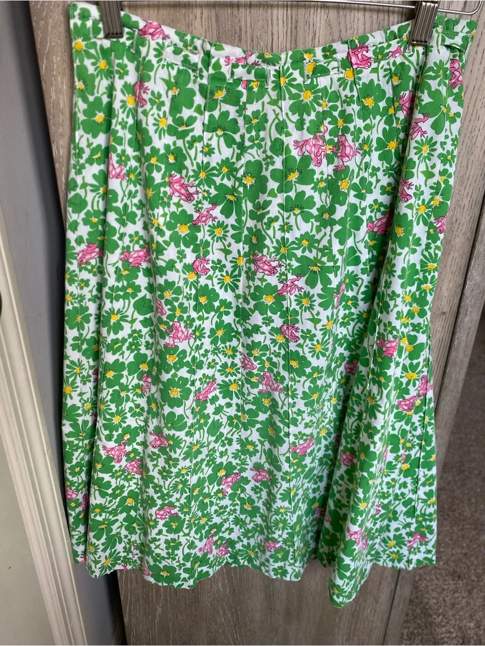 Vintage Green Floral Adjustable Skirt - S